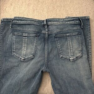 rag & bone Women's Straight Leg Faded Blue Denim Jeans